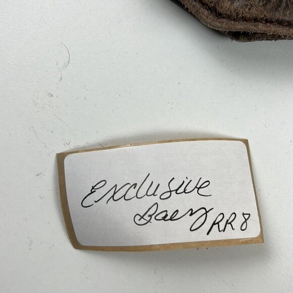 Vintage Exclusive "Baez" 80's Cropped Brown Leather Blazer Jacket - Picture 8 of 12